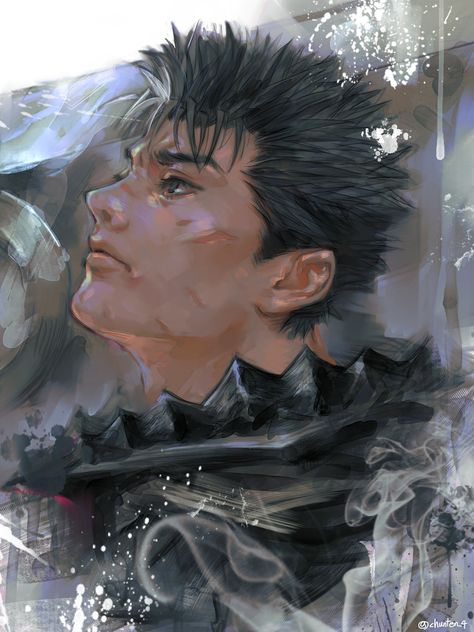 Guts Fanart Berserk, Guts Painting, Guts Berserk Art, Guts Fanart, Guts Art, Berserk Fanart, Band Of The Hawk, Drawing Space, Berserk Art