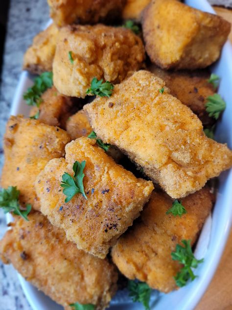 Salmon Nuggets Recipe, Fried Salmon Nuggets, Salmon Nuggets, Salmon Dinners, Pescatarian Meals, Brunch Bake, Cajun Salmon, Seafood Dish Recipes, Meatball Recipes Easy