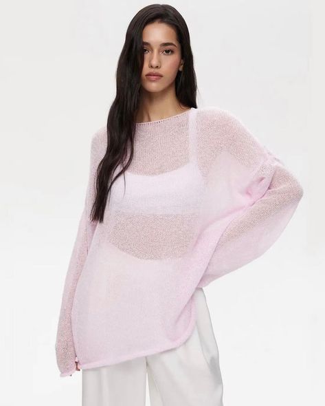 Summer Knitwear, Elegant Sweater, White Jumper, Womens Fashion Casual Summer, Streetwear Tops, Loose Pullover, Estilo Chic, Oversized Knitted Sweaters, Chic Sweaters