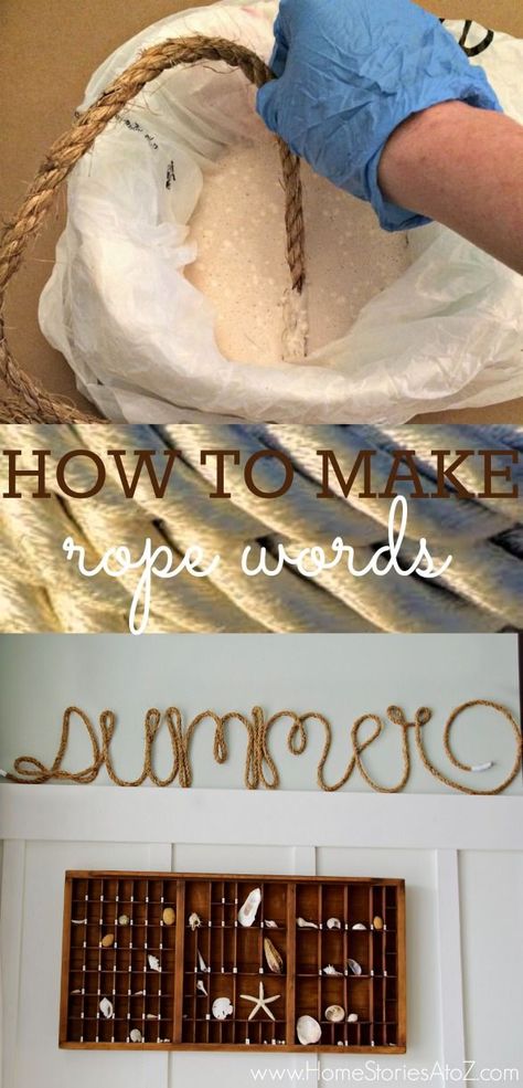 Rope Word Art Tutorial - Home Stories A to Z Word Art Tutorial, 4 Panel Life, Diy Home Decor For Apartments, Rope Decor, How To Make Rope, Rope Crafts, Crafty Craft, Diy Projects To Try, My New Room