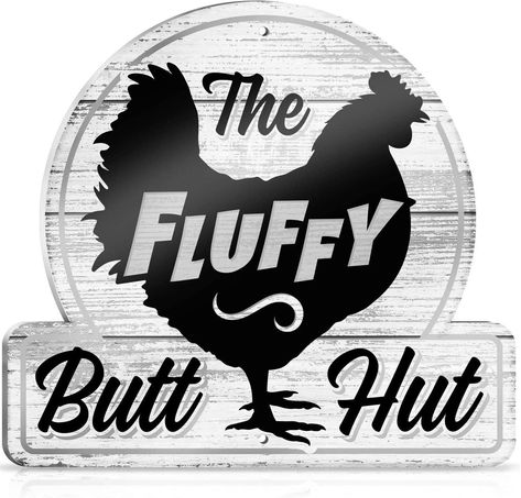 🐔 PERFECT SIZE: 12" x 12" Fluffy Butt Hut chicken sign made of 5mm Thick PVC material. 🐔 STURDY, LIGHTWEIGHT MATERIAL: Rigid strong PVC chicken coop sign is great as chicken lover gift #chickens #chickenlovers #chickencoop #backyardchickens #fluffybutthut Reban Ayam, Chicken Hut, Chicken Accessories, Chicken Coop Decor, Chicken Nesting Boxes, Chicken Coop Signs, Chicken Signs, Chicken Lover Gifts, Chicken Feeder