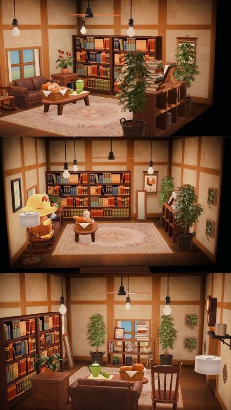 Acnh Reading Room Ideas, Eloise Animal Crossing House, Reading Room Acnh, Acnh Happy Home Paradise Ideas Eloise, Vacation Home Ideas, Reading Room Design, Acnh Interior, Acnh Hhp, Patchwork Furniture