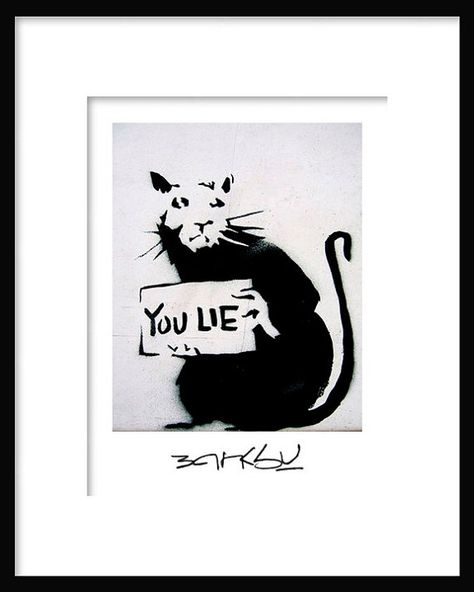 You Lie - Banksy - graffiti art - street art – print poster Banksy Rat, Banksy Stencil, Banksy Artwork, Scroll Saw Patterns Free, Banksy Graffiti, Banksy Art, Banksy Canvas, Scroll Saw Patterns, Graffiti Artist