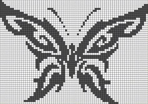 Crochet Tapestries, Graph Crochet, Easy Pixel Art, Pixel Art Templates, Pixel Crochet, Tapestry Crochet Patterns, Bojack Horseman, Crochet Butterfly, Crochet Design Pattern