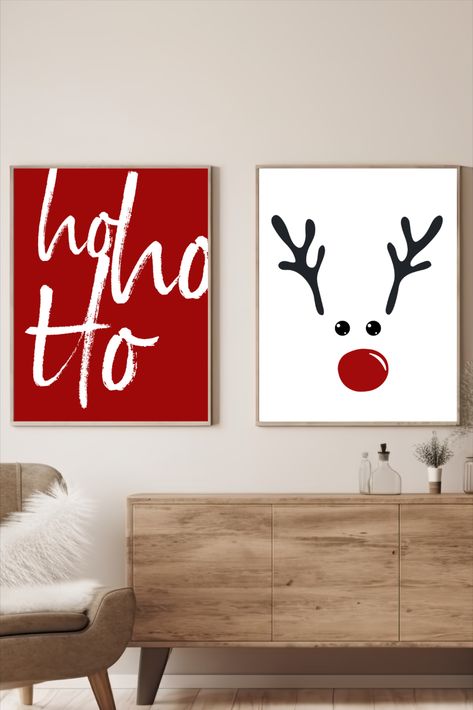 Poster Christmas, Ho Ho Ho Christmas, Christmas Poster, Christmas Wall Decor, Art Christmas, Decoration Wall, Ho Ho Ho, Decoration Christmas, Christmas Reindeer