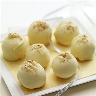 Google Image Result for http://www.mccormick.com/~/media/Images/Recipes/Recipe%2520Details/Desserts/Eggnog%2520Truffles.ashx%3Fw%3D380 Eggnog Truffles, Christmas Trifle, Trifle Recipes, Christmas Truffles, Candy Truffles, Egg Nog, Truffle Recipe, Homemade Candies, Easy Christmas