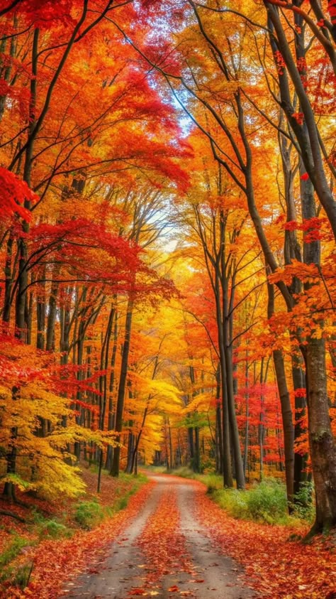 Orange Scenery, Landscapes Photos, Autumn Pics, Autumn Core, Fall Sunset, Fall Landscape Photography, Nature Autumn, Beautiful Landscape Photography, Wallpaper Nature Flowers