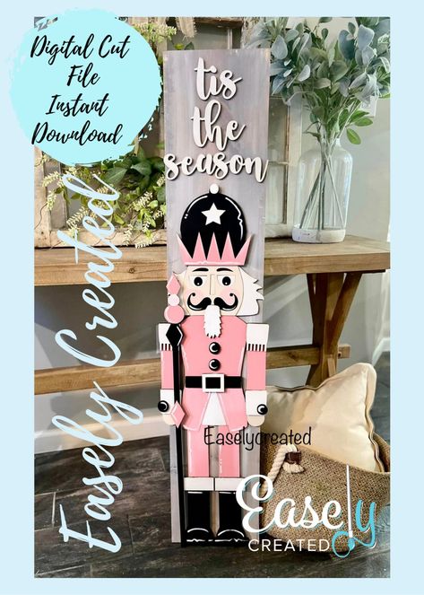 Christmas Nutcracker 4ft Porch Leaner Sign SVG File Welcome to - Etsy Canada Diy Christmas Welcome Sign, Christmas Leaner Sign, Nutcracker Porch Leaner, Nutcracker Porch Sign, Porch Leaner Sign, Ar Ideas, November Christmas, Snowman Door, Winter Porch