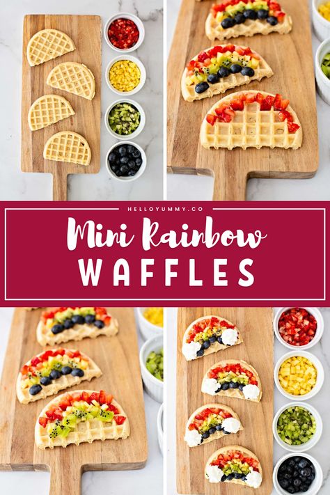 Rainbow Fruit Tray St. Patrick's Day, Eat A Rainbow Activity, Healthy St Patricks Day Snacks For Kids, Fun Waffles For Kids, March Snacks For Kids, St Patricks Day Snacks Kids, Toddler St Patrick’s Day, St Patricks Day Breakfast Food, St Patrick’s Day Snacks For Kids