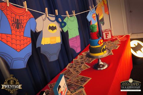 Avengers Baby Shower Ideas, Marvel Gender Reveal, Super Hero Baby Shower Ideas, Spiderman Baby Shower Ideas, Superman Baby Shower Theme, Spider Man Baby Shower Ideas, Marvel Baby Shower Ideas, Superhero Baby Shower Ideas, Super Hero Baby Shower