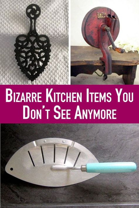 Back in the 1960s, kitchens had non-electric scales to portion food, while the 1930s saw a specific tool to cut green beans. And some of these gadgets look like bizarre medical devices. Get ready; these vintage kitchen items are a sight to behold. Retro Kitchen Accessories, Vintage Kitchen Gadgets, Cooking Art, Kitchen Items, Kitchen Stuff, Retro Kitchen, Kitchen Gadgets, Kitchen Accessories, Vintage Kitchen