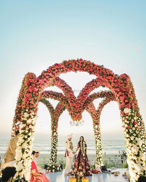 #WBWedInIndia: Your Ultimate Goa Destination Wedding Handbook is Here! | WeddingBazaar Mandap Ideas, Goa Wedding, Wedding Mandap, Photographer Photoshoot, Wedding Entertainment, Honeymoon Travel, Bridal Makeup Artist, Wedding Mood Board, Wedding Videographer