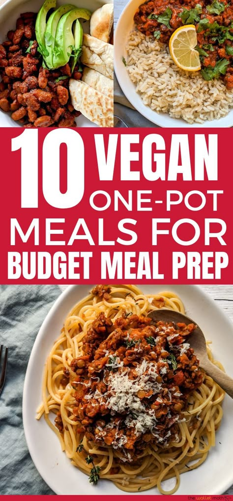 Budget Meal Prep, Cheap Vegetarian Meals, Meals Cheap, Cheap Vegan Meals, Cheap Lunch, Meatless Meal, Healthy Dinner Ideas, Cheap Meal, Quick Vegan Meals