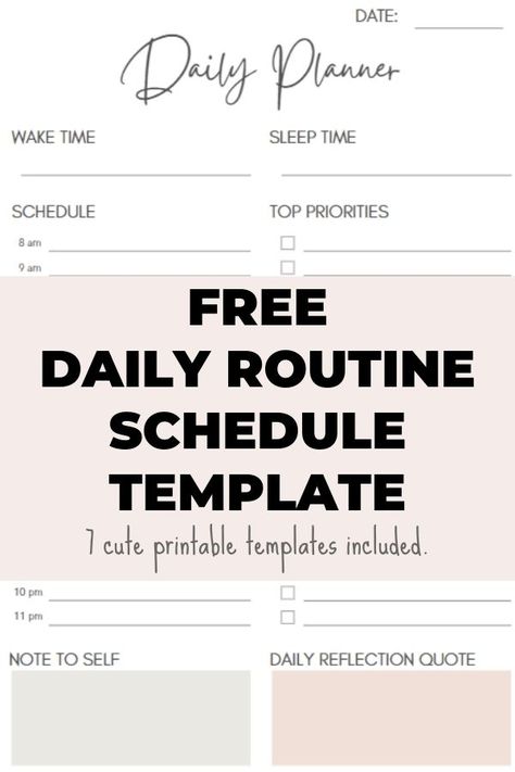 How to Create a Daily Routine Schedule that Insanely Works - MERCY K. Productive Daily Routine Schedule, Routine Schedule Template, Daily Routine Schedule Template, Best Daily Routine, Routine Schedule, Daily Routine Schedule, Organizing Time Management, Routine Printable, Daily Planner Printables Free