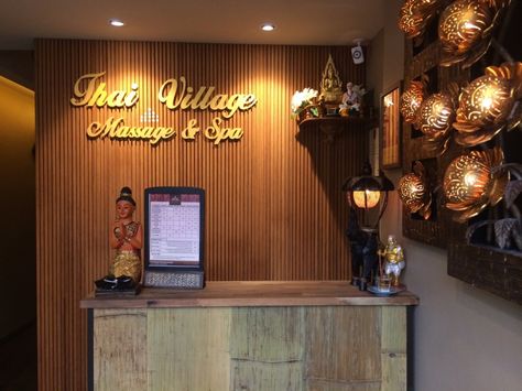 Thai Massage Decor, Thai Massage Spa Design, Thai Massage Interior Design, Thai Spa Design, Massage Reception Design, Thai Spa Interior Design, Ayurvedic Clinic Interior Design, Massage Shop Design, Massage Spa Design Interior