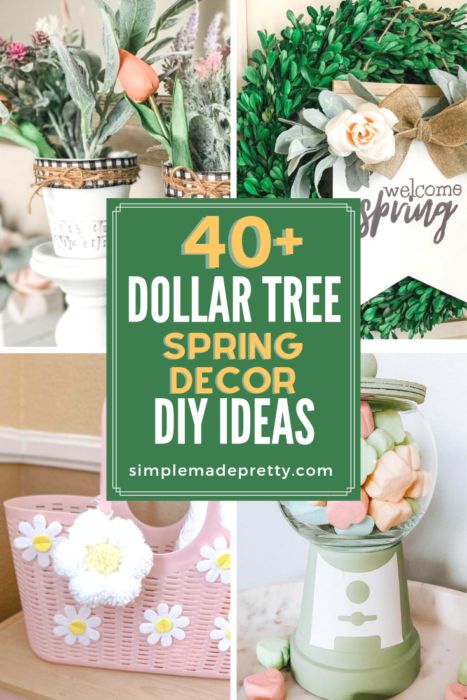 Dollar Tree Spring Decor, Diy Spring Decorations, Easter Basket Ideas For Adults, Wreath Diy Easy, Nail Art Easter, Dollar Tree Easter Crafts, Dollar Tree Flowers, Diy Spring Crafts, Spring Table Decor