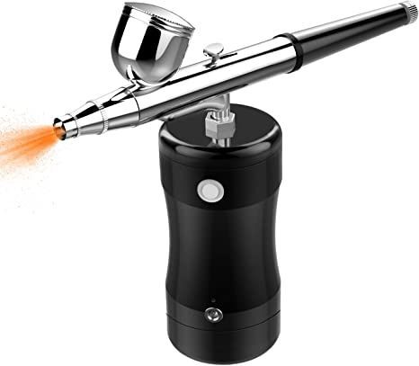 COSSCCI Upgraded Airbrush Kit, Portable Mini Air Brush Spray Gun with Compressor Kit Single Action Air Brush Painting Kits for Cake Decorating Makeup Art Nail Model Painting Tattoo Manicure (Black) Portable Air Pump, Barber Supplies, Painting Tattoo, Air Brush, Air Brush Painting, Paint Sprayer, Diy Cleaning Products, Air Compressor, Air Pump