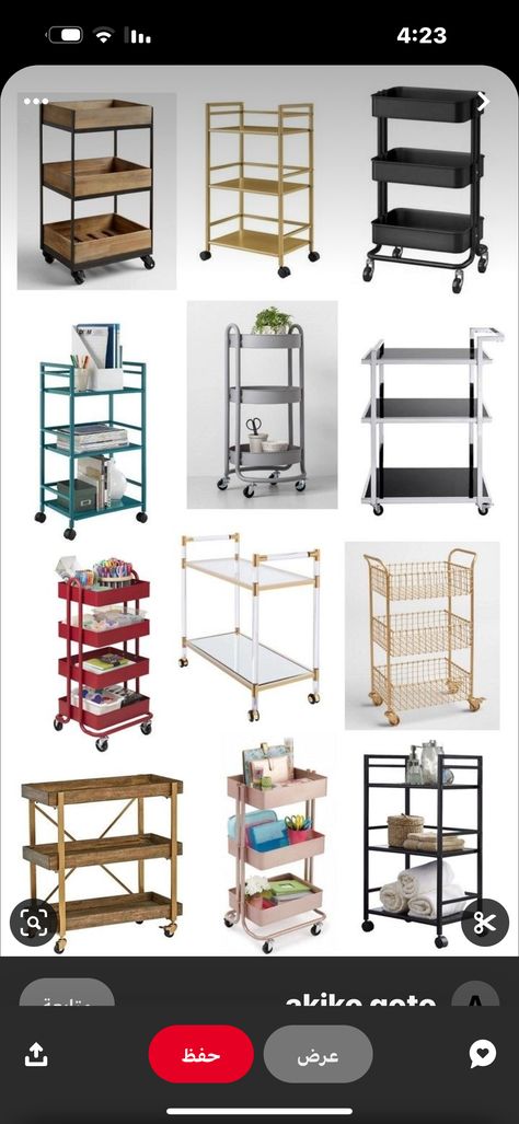 Art Room Storage, Ikea Molger, Centsational Style, Rangement Art, Rolling Carts, Ikea Organization, Desain Pantry, Art Studio Room, Craft Room Design