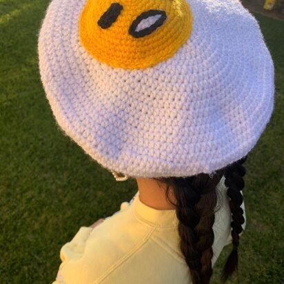 Crochet Patterns | LoveCrafts Egg Beret, Crochet Breakfast, Beret Crochet Pattern, Beret Crochet, Lazy Egg, Crochet Beret, Crochet Ladies Tops, Ladies Tops, Crochet Pattern