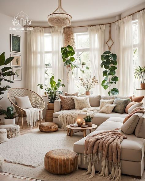 Light Wood Home Decor, Boho Living Room Inspiration, Modern Boho Living Room, Boho Chic Living Room, Boho Styl, Living Room Plants, Stil Boho, Boho Living Room Decor, Decor Home Living Room