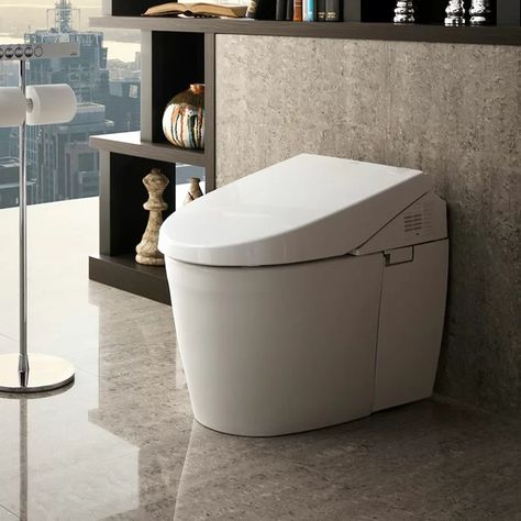 Toto Neorest® Dual-Flush Elongated One-Piece Toilet with High Efficiency Flush | Perigold Luxurious Toilet, Toto Neorest, Toto Washlet, Japanese Toilet, Shower Over Bath, Clean Toilet Bowl, Small Bathroom Renovations, White Bathroom Designs, Bathroom Inspiration Modern