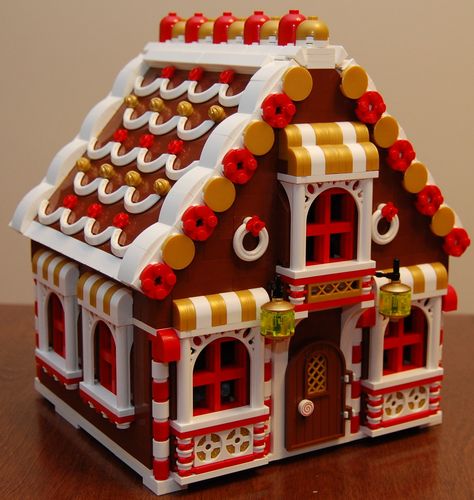 Lego gingerbread house | I may change the clear bricks in th… | Flickr Lego Gazebo Instructions, Lego Gingerbread House, Lego Ornaments, Christmas Lego, Lego Christmas Village, Lego Winter Village, Lego Village, Instructions Lego, Lego Winter