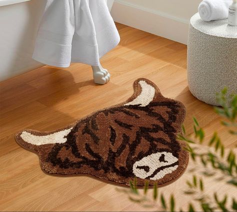 Highland Cow Room, Cow Room Decor, Highland Cow Bedroom, Highland Cow Rug, Cow Bedroom, Cow Rugs, Highland Cow Decor, Bohemian Scandinavian, Western Bathroom Decor