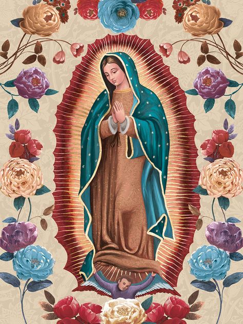 We Print Our Lady Guadalupe Plaque by Willowbrook Fine Art on a bright white canvas using a printing process that covers the entirety of the canvas to ensure the most accurate depiction of the artist’s original work. Expert crafters strive to make each canvas art print the unique masterpiece your home deserves. Our framed wall art is hand-crafted and made to order to give a high quality and professional appearance. Each canvas print has preinstalled D-rings attached to the back of the product to Our Lady Of Guadalupe Wallpaper, Our Lady Of Guadalupe Art, Daphne Aesthetic, Mexican Catholic Art, Latina Wallpaper, Our Lady Guadalupe, Mexican American Culture, Lady Guadalupe, Catholic Wallpaper