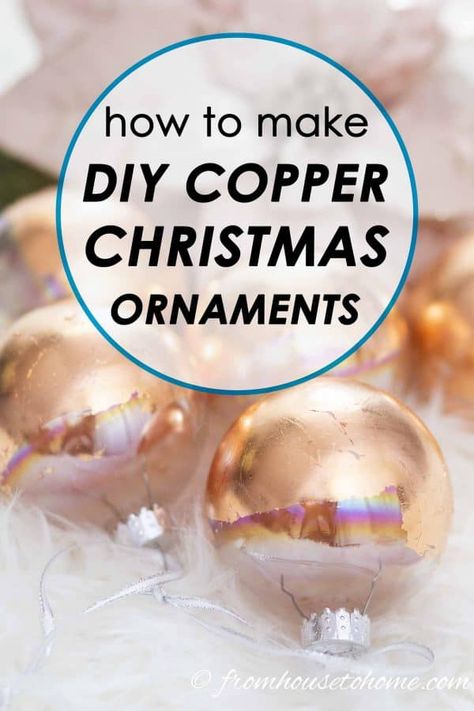 Add an elegant touch to your Christmas tree this year and make these amazing looking DIY Christmas copper ornaments Mirror Christmas Ornaments, Copper Christmas Ornaments, Copper Christmas Decor, Expensive Christmas, Copper Ornaments, Glam Christmas Decor, Diy Copper, Copper Christmas, Easy Christmas Ornaments