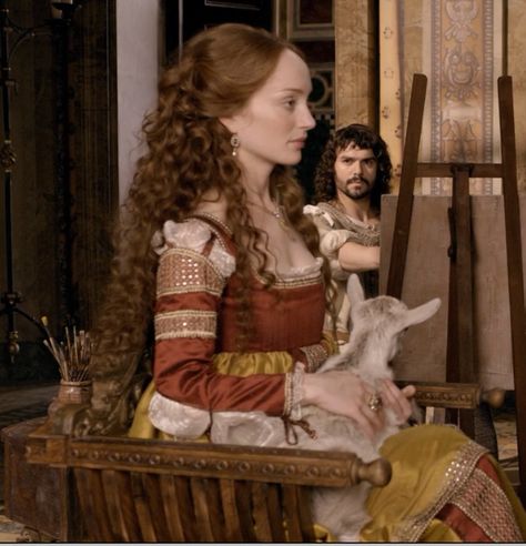 Giulia Farnese - The Borgias "The Assassin" Giulia Farnese, Borgias Costumes, Lotte Verbeek, The Borgia, Historical Hairstyles, Medieval Hairstyles, The Borgias, Fantasy Hair, Costume Drama