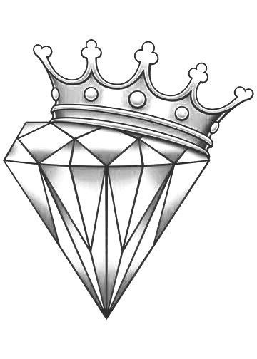 Queen Diamond Tattoo, Diamond With Crown Tattoo, Diamond Tattoos For Women, Diamond Tattoo Men, Diamond Crown Tattoo, Simple Crown Tattoo, Diamond Tattoo Designs, Halo Tattoo, African Drawings