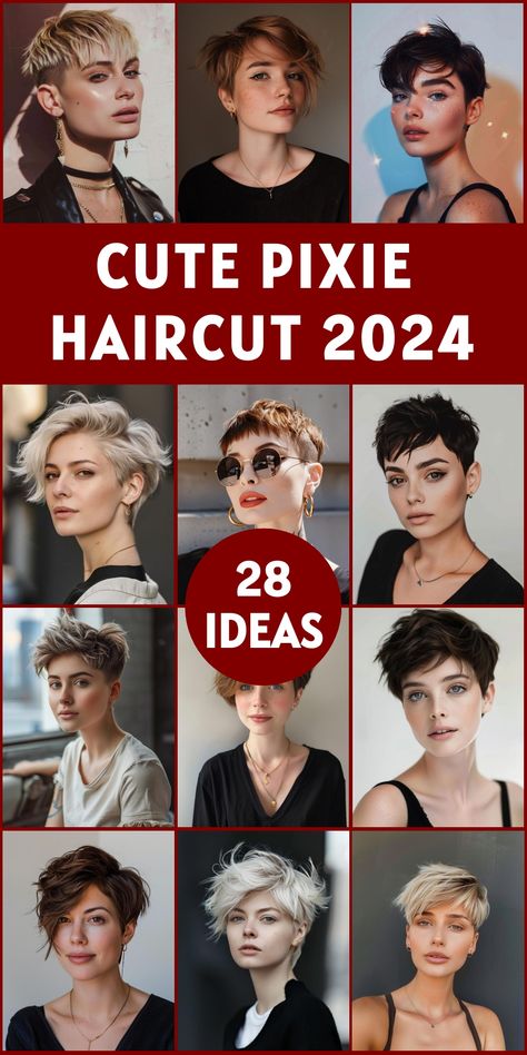 Check out 28 innovative Pixie Haircut ideas for 2024 that blend functionality with fashion. These pixie styles are crafted to enhance your facial features while offering easy maintenance. Updated Pixie Haircut, Pixie Punk Haircut, Textured Pixie Haircut, Short Unisex Haircuts, Asymmetric Pixie Haircut, Short Punk Hair Women, Female Short Haircut, Pixie Haircut With Undercut, Middle Part Pixie Haircut