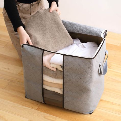 Wholesale Home Storage Foldable Bag New Waterproof Oxford Fabric Bedding Clothing Pillows Quilt Organizer Bag Pouch Zip -M~XL House Organisation, Foldable Bag, Quilt Storage, Storage Bags Organization, Bamboo Charcoal, Storage Bags For Clothes, Portable Storage, Clothing Storage, Fabric Storage