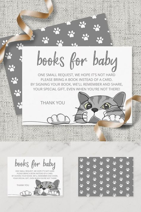 Are you kitten me? Cute design featuring funny cartoon kitty cat on gray and cats footprints pattern on the back. This invitation card is gender neutral and can work for both baby girls and boys. You can add your own details very easily by using the template field. Cat Theme Baby Shower Ideas, Cat Themed Baby Shower Ideas, Cat Baby Shower Ideas, Dog Baby Shower Theme, Cat Gender, Neutral Books, Cat Baby Shower, Dog Baby Shower, Cat Footprint