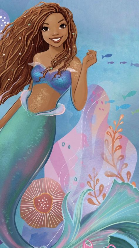 The Little Mermaid Wallpaper, Black Little Mermaid, The Little Mermaid Poster, Halle Bailey Little Mermaid, The Little Mermaid 2023, Little Mermaid 2023, Ariel Wallpaper, Little Mermaid Wallpaper, Lil Mermaid