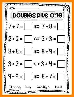 Doubles Math, Worksheet Tk, Doubles Worksheet, Doubles Plus One, Math Doubles, Math Fact Worksheets, Math Addition Worksheets, First Grade Math Worksheets, Math Pages