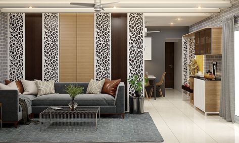 partition design ideas for your home Modern Partition, Room Partition Wall, Partition Ideas, Wall Partition Design, Living Room Transformation, Drawing Room Interior, Grey Couch Living Room, Wooden Living Room, Modern Room Divider