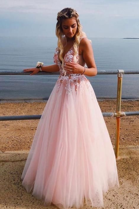 Pink Tulle Evening Dress, Prom Dress Pink, Lace Long Prom Dress, Prom Dresses Long Pink, Formal Ball Gown, Dream Prom, Tulle Evening Dress, Chique Outfits, Pink Prom Dress