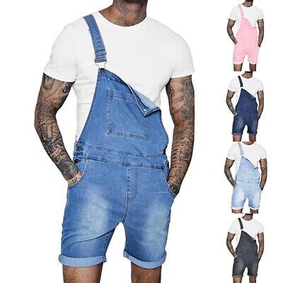 ad eBay - 1, The real color of the item may be slightly different from the pictures shown on website caused by many factors such as brightness of your monitor and light brightness. Length (cm). Item Fabric: Cotton blend. Mens Suspenders, Jeans Rosa, Pink Overalls, Denim Jumpsuits, Denim Overalls Shorts, Pocket Jumpsuit, Suspender Pants, Fitted Jumpsuit, Streetwear Mens