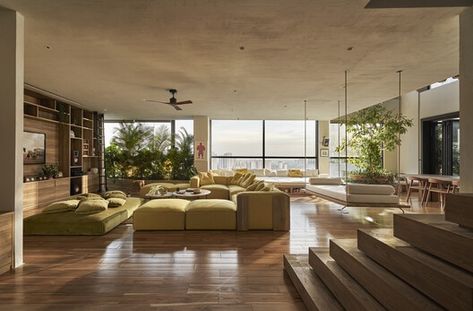 Tropical Penthouse / StudioDuo Architecture | Interior | ArchDaily Tropical Penthouse, Interior Design Penthouse, Vietnam Architecture, Penthouse Office, Dubai Penthouse, Penthouse Decor, Penthouse Living Room, Penthouse Interior Design, Bohemian Pictures