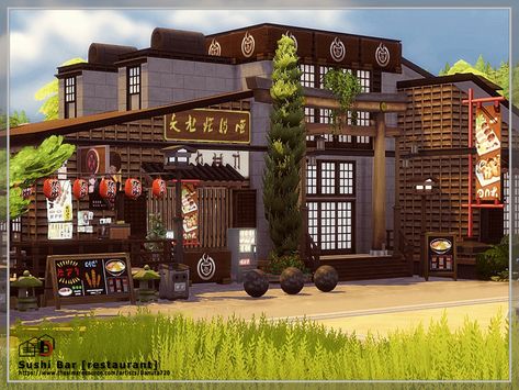 Sims Packs, Sushi Restaurant, Sims Building, Sims House Plans, Jungle Adventure, Sushi Restaurants, Modern Loft, Sushi Bar, Island Living