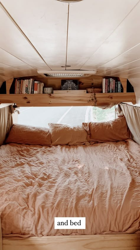 Van Bed, Vintage Camper Remodel, Bus Living, Diy Camper Remodel, Campervan Life, Build A Camper Van, Build A Camper, Van Life Diy, Campervan Interior