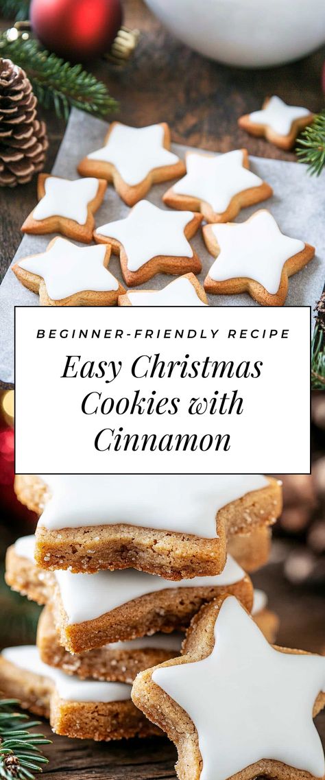 Image for Easy Christmas Cookies with Cinnamon Zimsterne Cookies Recipe, Cinnamon Christmas Cookies, Cookies With Cinnamon, Cinnamon Christmas, Easy Christmas Cookies, Christmas Sugar Cookies Decorated, Christmas Baking Recipes, Best Christmas Recipes, Christmas Cookie Exchange