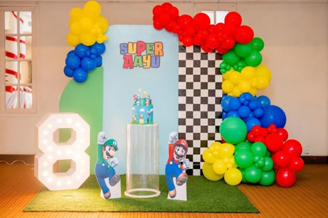 Super Mario Bros Party Balloons, Super Mario Balloon Backdrop, Mario Arch Backdrop, Mario Kart Balloon Garland, Mario Bros Birthday Decoration, Rainbow Road Mario Kart Decorations, Super Mario Bros Balloon Garland, Super Mario Bros Decorations, Super Mario Balloon Arch