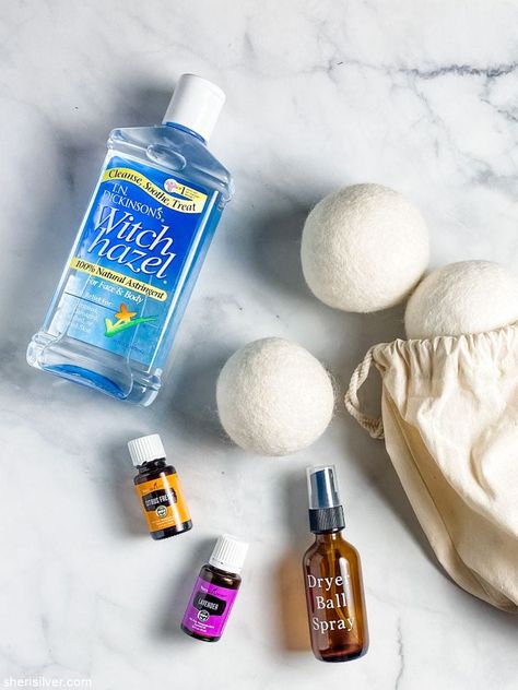 Diy Dryer Ball Spray Essential Oils, Essential Oil Spray For Dryer Balls, Wool Ball Spray, How To Scent Dryer Balls, Dryer Ball Spray Recipe, Essential Oil Dryer Ball Spray, Dryer Balls Essential Oils Spray, Essential Oil Wool Dryer Ball Spray, Dryer Ball Spray Essential Oils