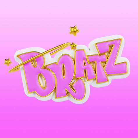 Bratz, 3d, blender, logo design, logo, 3d logo, barbie on Behance Bratz 3d Wallpaper, Bratz Babies, Bratz Design, Blender Logo, Pubmats Ideas, Girly Graphic Design, Bratz Logo, Logo Design 3d, Widget Aesthetic