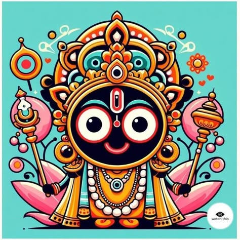 Hindu God Painting Easy, Jagannath Sketch, Cute Jagannath, Lord Jagannath Drawing, Jagannath Painting Easy, Diy Books For Boyfriend, Lord Aesthetic, Jagannath Ji, Diwali Special Rangoli Design