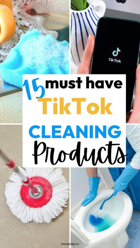 Spin Mop Cleaning Hacks, Tik Tok Cleaning Hacks, Tiktok Cleaning, Cleaning Supplies List, Household Cleaning Products, Simply Earth, Cleaning Videos, Bathroom Cleaning Supplies, Apartment Cleaning