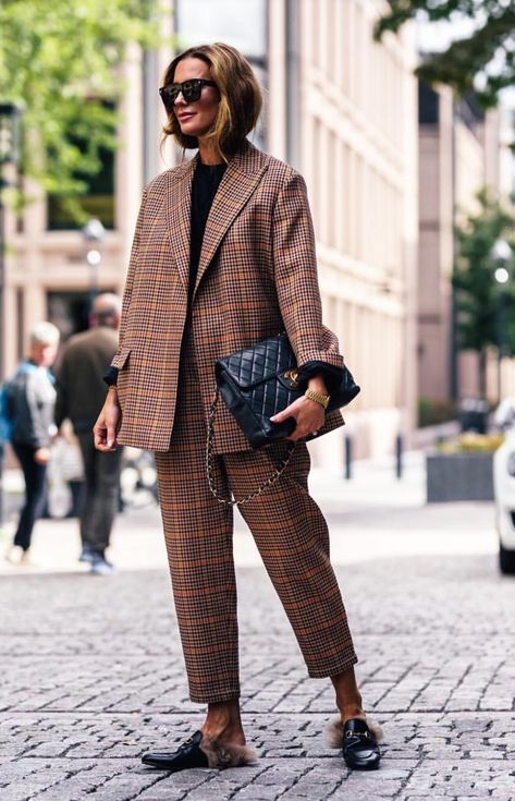 Oslo Fashion, It Bag, Plaid Suit, Looks Street Style, Winter Trends, Soft Grunge, Cool Street Fashion, 가을 패션, Street Style Looks