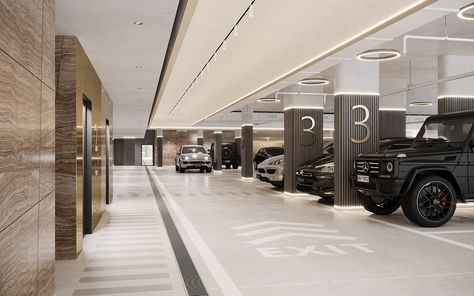 Car Garage Design Interior, Aesthetic Garage, Car Garage Design, House Parking, Garage Design Interior, Luxury Car Garage, Building Aesthetic, Luxury Garage, Garage Interior